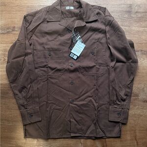Uniqlo U Chocolate Brown Lightweight Shirt Jacket